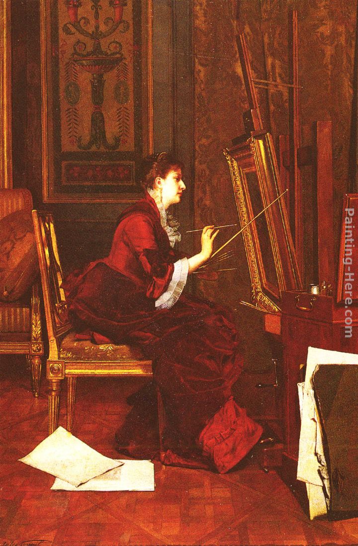 L'Artiste Dans L'Atelier painting - Jules Adolphe Goupil L'Artiste Dans L'Atelier art painting